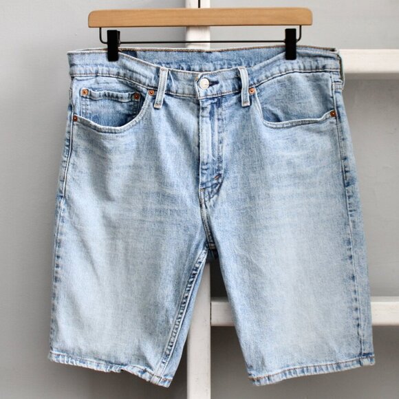 Levi's Pants - Levi's Men's 511 Light Blue Wash Denim High Waisted Dad Shorts 10" Inseam SZ 34